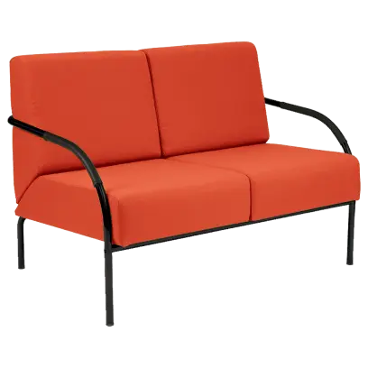 SPA 2 černý lak, látka SUE S 46 - látka oranžová